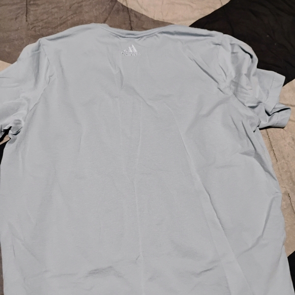 Adidas Men's Sky Blue Tee with Forest Green Logo - Picture 5 of 9